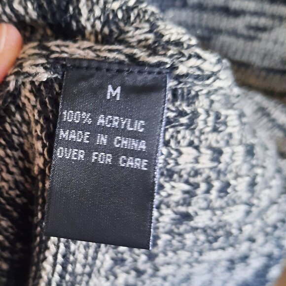 A. BYER Long Sleeve Chunky Knit Sweater Dress w/ Stole NWT! - Gray/Black, Size M - Picture 13 of 16